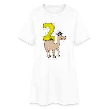 2 anniversaire 2 ans avec motif animal - deux - Robe T-shirt Femme - blanc - Devant