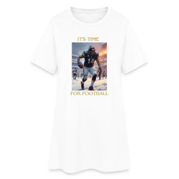 It's Time For Football Design - Frauen T-Shirt-Kleid - Weiß - Vorne