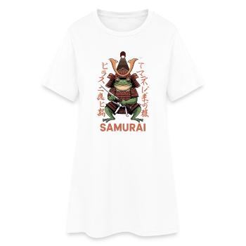 Samurai Frog Warrior Illustration with - Women’s T-Shirt Dress - white - Front