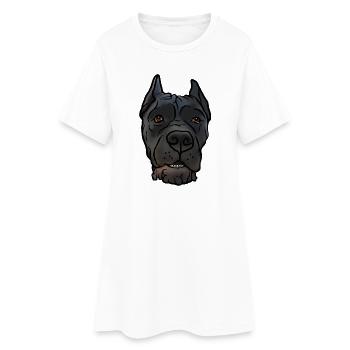 Cane Corso kupiert Kopf im Comicstyle - Frauen T-Shirt-Kleid - Weiß - Vorne