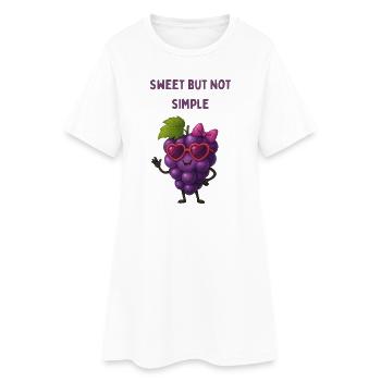 Sucré, mais pas simple – le raisin - Robe T-shirt Femme - blanc - Devant