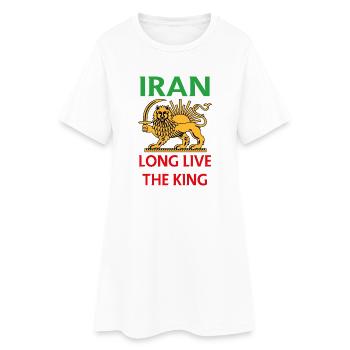 Emblème du Lion d’Iran : Vive le Roi - Robe T-shirt Femme - blanc - Devant