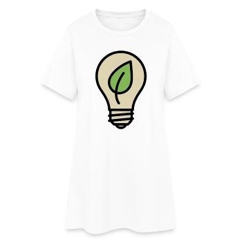 Idée de l’éco de feuilles d’ampoule - Robe T-shirt Femme - blanc - Devant