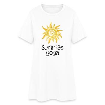 Yoga au lever du soleil - Conception avec un soleil jaune - Robe T-shirt Femme - blanc - Devant