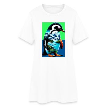 pingouin - Robe T-shirt Femme - blanc - Devant