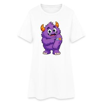 Monstre violet avec un pansement - Robe T-shirt Femme - blanc - Devant