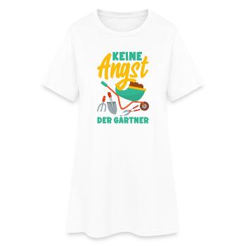 Der Gärtner Regelt Das - Frauen T-Shirt-Kleid - Weiß - Vorne