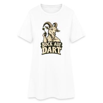 Bock auf Dart - Frauen T-Shirt-Kleid - Weiß - Vorne