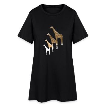 Girafe dessin - Robe T-shirt Femme - noir - Devant