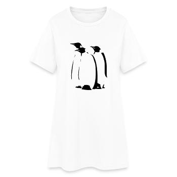 Pinguine - Frauen T-Shirt-Kleid - Weiß - Vorne