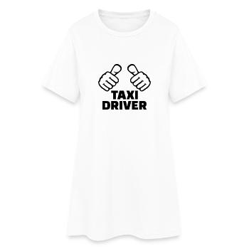 Taxifahrer - Frauen T-Shirt-Kleid - Weiß - Vorne