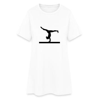 Turnen - Frauen T-Shirt-Kleid - Weiß - Vorne