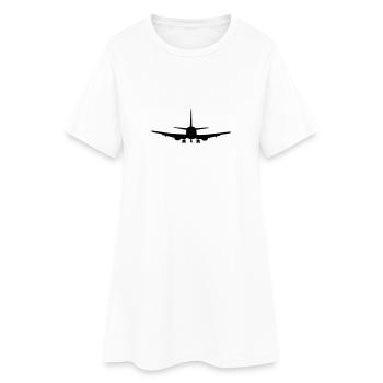 Flugzeug - Frauen T-Shirt-Kleid - Weiß - Vorne