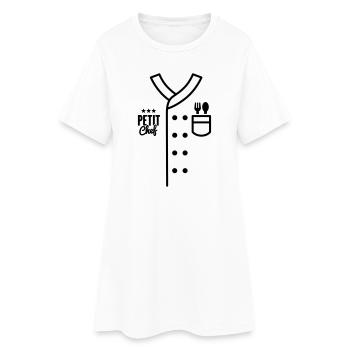 Enfants Chef Uniforme Petit Chef Enfant Costume de cuisine - Robe T-shirt Femme - blanc - Devant