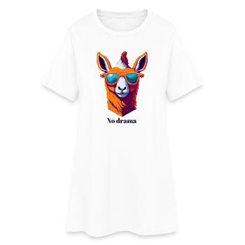 Retro Lama Vibes - Women’s T-Shirt Dress - white - Front