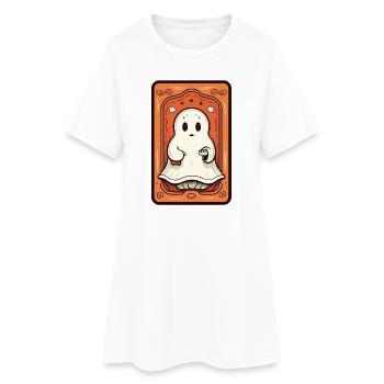 Orange Ghost Tarot Card - Women’s T-Shirt Dress - white - Front