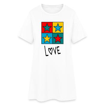 SAINT VALENTIN. EVJF. JE T'AIME. I LOVE YOU. AMOUR - Robe T-shirt Femme - blanc - Devant