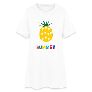 VACANCES. BONNES VACANCES. MAÎTRESSE. MAÎTRE. PROF - Robe T-shirt Femme - blanc - Devant