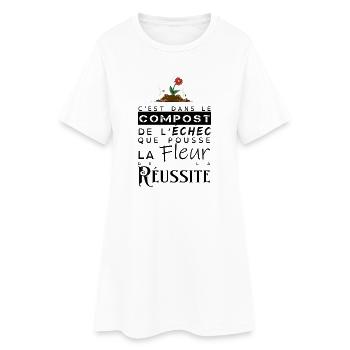 La fleur de la réussite - Robe T-shirt Femme - blanc - Devant