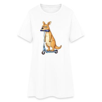Süßes Känguru auf Roller einsam in Australien - Frauen T-Shirt-Kleid - Weiß - Vorne