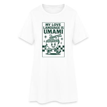Umami, c’est l’amour | Nouilles ramen - Robe T-shirt Femme - blanc - Devant