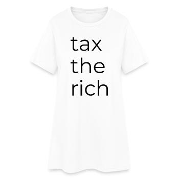 Tax the rich - Reiche besteuern - Frauen T-Shirt-Kleid - Weiß - Vorne