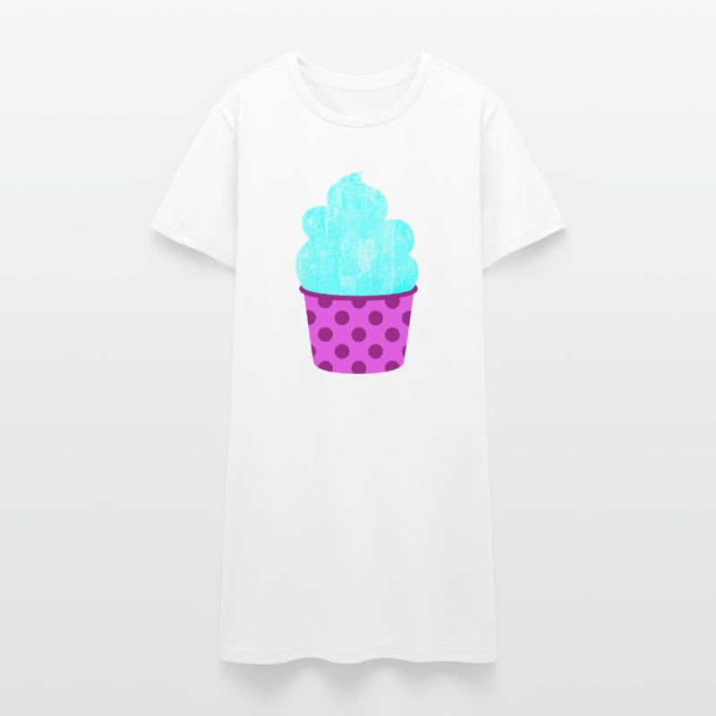 Eis Eiscreme Eiskrem Dots Punkte Softeis Sommer Women’s T-Shirt Dress