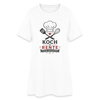Koch in Rente – Küche geschlossen & Kochlöffel - Frauen T-Shirt-Kleid - Weiß - Vorne