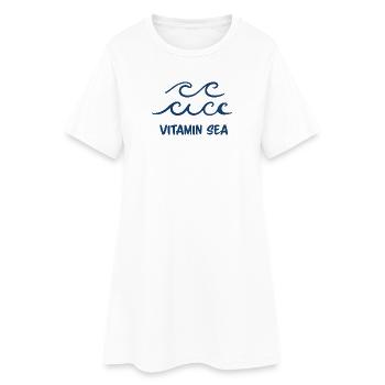 Vitamine Sea Ocean Waves Conception minimale de plage - Robe T-shirt Femme - blanc - Devant