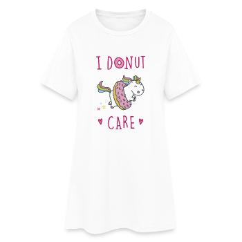 I Donut Care - Frauen T-Shirt-Kleid - Weiß - Vorne