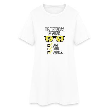 Mallorca Shirt Statut de la relation Gin Beer Vodka - Robe T-shirt Femme - blanc - Devant