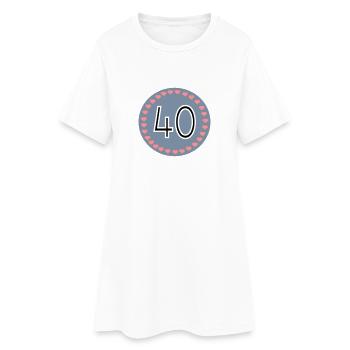 40. Geburtstag - Frauen T-Shirt-Kleid - Weiß - Vorne