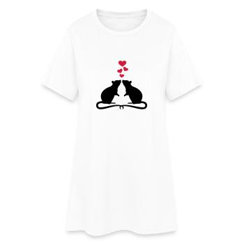 Ratte - Frauen T-Shirt-Kleid - Weiß - Vorne