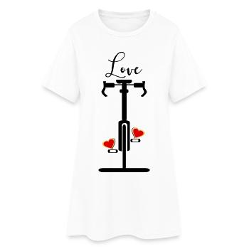 Cœur d’amour pour le cyclisme - Robe T-shirt Femme - blanc - Devant