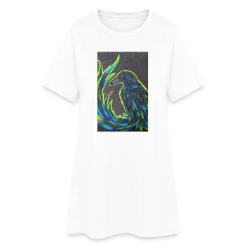 Phoenix in neon plumage - Women’s T-Shirt Dress - white - Front