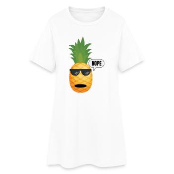 Annanas_Spruch-_Nope - Frauen T-Shirt-Kleid - Weiß - Vorne