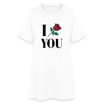 I Love You - Rose - Robe T-shirt Femme - blanc - Devant