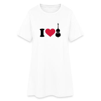 I love Contrabasse - Robe T-shirt Femme - blanc - Devant
