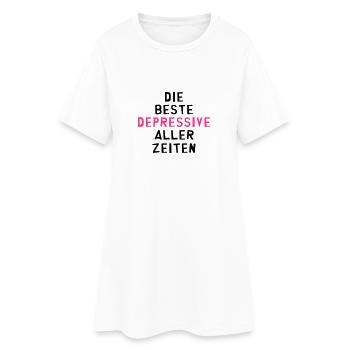 Depressiver - Depressive - Depressiv - Bipolar - Frauen T-Shirt-Kleid - Weiß - Vorne
