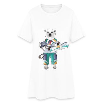 Cavalier Polaire Ours Polaire - Robe T-shirt Femme - blanc - Devant