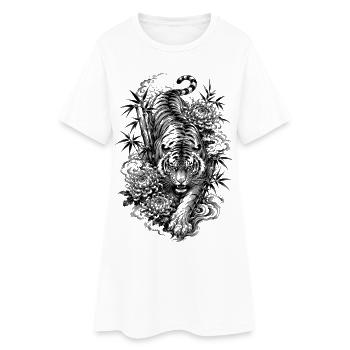 Tigre japonais dans le style tatouage Irezumi - Robe T-shirt Femme - blanc - Devant