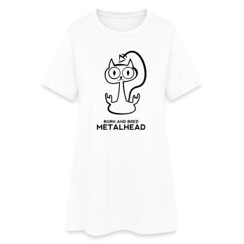 Heay metal cat - Frauen T-Shirt-Kleid - Weiß - Vorne