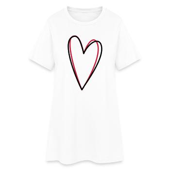 Idée de cadeau coeur amour amitié symbole - Robe T-shirt Femme - blanc - Devant