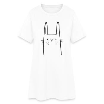 niedlicher Hase Ostern - Frauen T-Shirt-Kleid - Weiß - Vorne