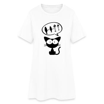 chat, chat humour, propriétaire de chat - Robe T-shirt Femme - blanc - Devant