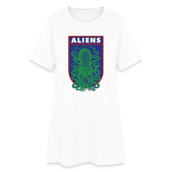 Octopus Aliens - Women’s T-Shirt Dress - white - Front