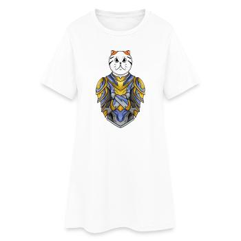 Chevalier Chat Chat Race Exotique Chat à poil court - Robe T-shirt Femme - blanc - Devant