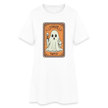 Tarot Card Ghost with Stick - Women’s T-Shirt Dress - white - Front