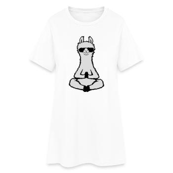 Lunettes de soleil de méditation Lama Cool Zen Relaxed - Robe T-shirt Femme - blanc - Devant