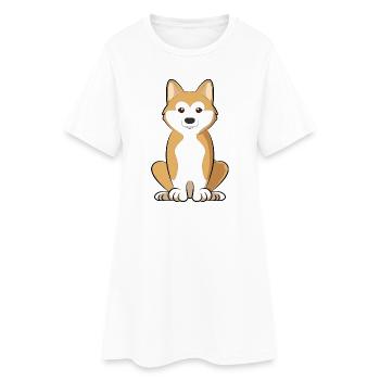 Akita Inu Chien Maman Fière Japonaise Akita Lover - Robe T-shirt Femme - blanc - Devant